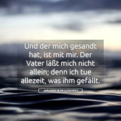 Picture 05 - Johannes 8:29 LUTH1912 - Und der mich gesandt hat, ist mit mir. Der Vater - Bible Verse Picture