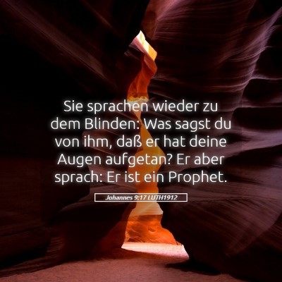 Picture 05 - Johannes 9:17 LUTH1912 - Sie sprachen wieder zu dem Blinden: Was sagst du - Bible Verse Picture