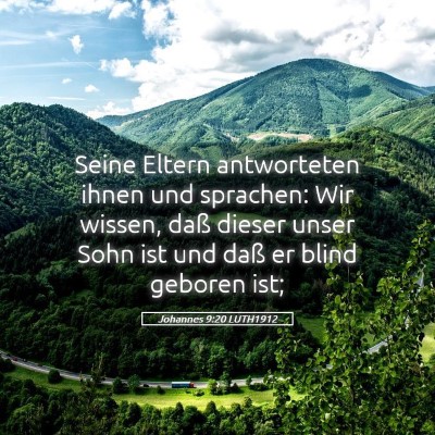 Picture 05 - Johannes 9:20 LUTH1912 - Seine Eltern antworteten ihnen und sprachen: Wir - Bible Verse Picture
