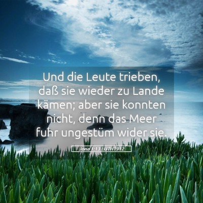 Picture 05 - Jona 1:13 LUTH1912 - Und die Leute trieben, daß sie wieder zu Lande - Bible Verse Picture