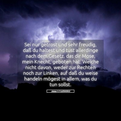 Picture 05 - Josua 1:7 LUTH1912 - Sei nur getrost und sehr freudig, daß du haltest - Bible Verse Picture