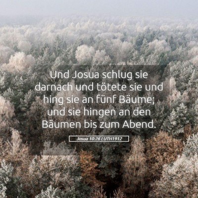 Picture 05 - Josua 10:26 LUTH1912 - Und Josua schlug sie darnach und tötete sie und - Bible Verse Picture