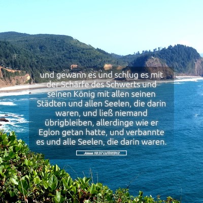 Picture 05 - Josua 10:37 LUTH1912 - und gewann es und schlug es mit der Schärfe des - Bible Verse Picture
