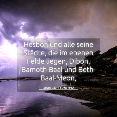 Picture 05 - Josua 13:17 LUTH1912 - Hesbon und alle seine Städte, die im ebenen - Bible Verse Picture