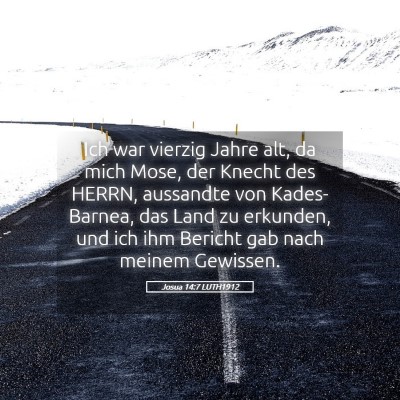 Picture 05 - Josua 14:7 LUTH1912 - Ich war vierzig Jahre alt, da mich Mose, der - Bible Verse Picture