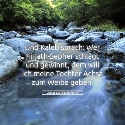 Picture 05 - Josua 15:16 LUTH1912 - Und Kaleb sprach: Wer Kirjath-Sepher schlägt und - Bible Verse Picture