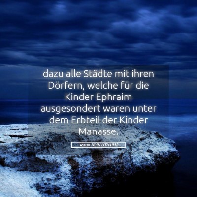 Picture 05 - Josua 16:9 LUTH1912 - dazu alle Städte mit ihren Dörfern, welche für - Bible Verse Picture