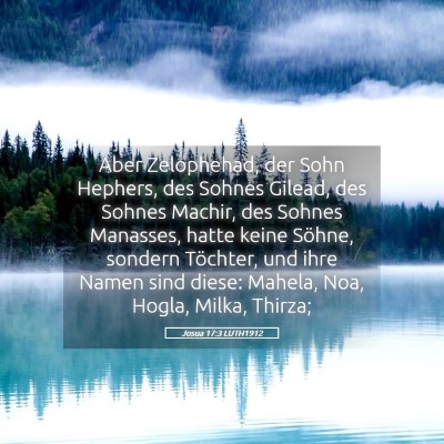 Picture 05 - Josua 17:3 LUTH1912 - Aber Zelophehad, der Sohn Hephers, des Sohnes - Bible Verse Picture
