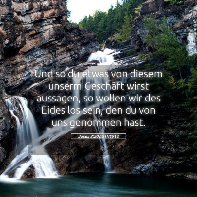 Picture 05 - Josua 2:20 LUTH1912 - Und so du etwas von diesem unserm Geschäft wirst - Bible Verse Picture