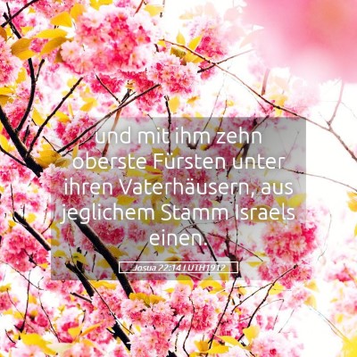 Picture 05 - Josua 22:14 LUTH1912 - und mit ihm zehn oberste Fürsten unter ihren - Bible Verse Picture