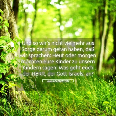 Picture 05 - Josua 22:24 LUTH1912 - Und so wir's nicht vielmehr aus Sorge darum getan - Bible Verse Picture