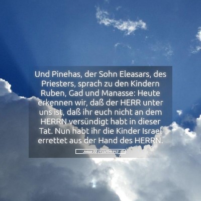 Picture 05 - Josua 22:31 LUTH1912 - Und Pinehas, der Sohn Eleasars, des Priesters, - Bible Verse Picture
