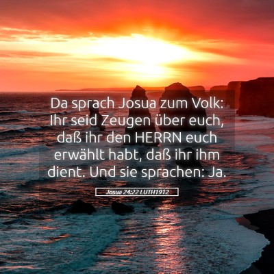 Picture 05 - Josua 24:22 LUTH1912 - Da sprach Josua zum Volk: Ihr seid Zeugen über - Bible Verse Picture