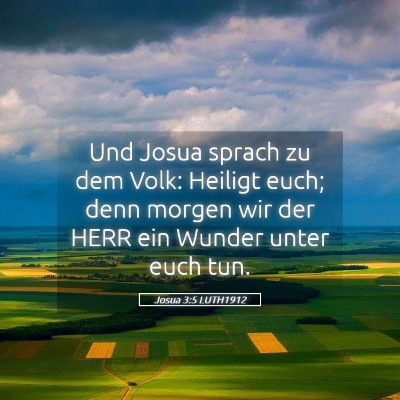 Picture 05 - Josua 3:5 LUTH1912 - Und Josua sprach zu dem Volk: Heiligt euch; denn - Bible Verse Picture