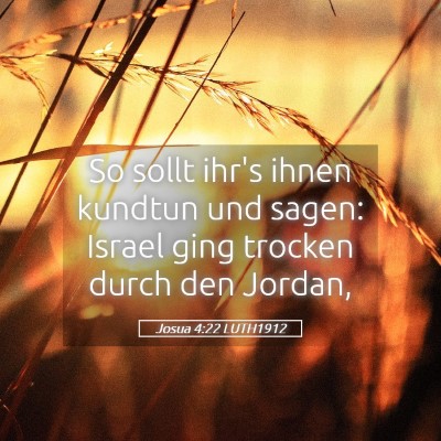 Picture 05 - Josua 4:22 LUTH1912 - So sollt ihr's ihnen kundtun und sagen: Israel - Bible Verse Picture