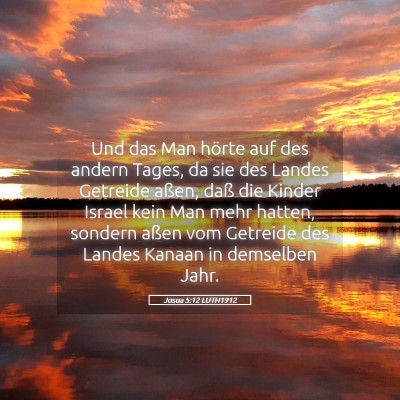 Picture 05 - Josua 5:12 LUTH1912 - Und das Man hörte auf des andern Tages, da sie - Bible Verse Picture