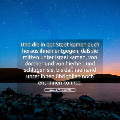 Picture 05 - Josua 8:22 LUTH1912 - Und die in der Stadt kamen auch heraus ihnen - Bible Verse Picture