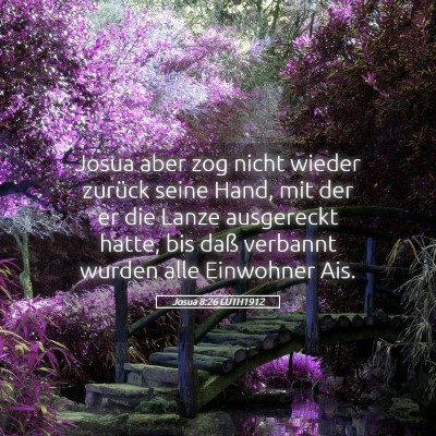 Picture 05 - Josua 8:26 LUTH1912 - Josua aber zog nicht wieder zurück seine Hand, - Bible Verse Picture