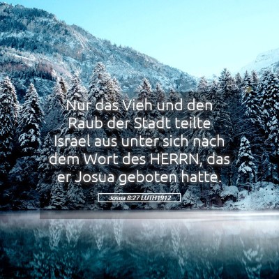 Picture 05 - Josua 8:27 LUTH1912 - Nur das Vieh und den Raub der Stadt teilte Israel - Bible Verse Picture