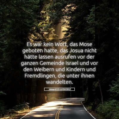 Picture 05 - Josua 8:35 LUTH1912 - Es war kein Wort, das Mose geboten hatte, das - Bible Verse Picture