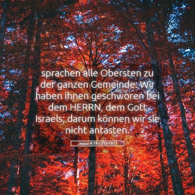 Picture 05 - Josua 9:19 LUTH1912 - sprachen alle Obersten zu der ganzen Gemeinde: - Bible Verse Picture