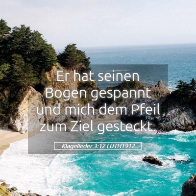 Picture 05 - Klagelieder 3:12 LUTH1912 - Er hat seinen Bogen gespannt und mich dem Pfeil - Bible Verse Picture