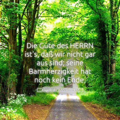 Picture 05 - Klagelieder 3:22 LUTH1912 - Die Güte des HERRN ist's, daß wir nicht gar aus - Bible Verse Picture