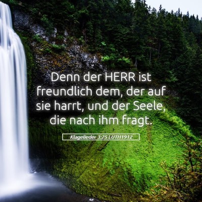 Picture 05 - Klagelieder 3:25 LUTH1912 - Denn der HERR ist freundlich dem, der auf sie - Bible Verse Picture