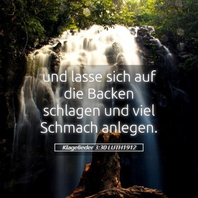 Picture 05 - Klagelieder 3:30 LUTH1912 - und lasse sich auf die Backen schlagen und viel - Bible Verse Picture