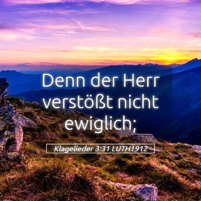 Picture 05 - Klagelieder 3:31 LUTH1912 - Denn der Herr verstößt nicht - Bible Verse Picture