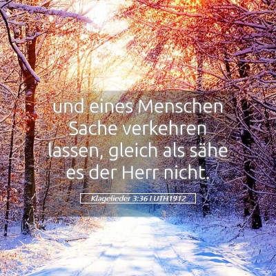 Picture 05 - Klagelieder 3:36 LUTH1912 - und eines Menschen Sache verkehren lassen, gleich - Bible Verse Picture
