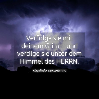 Picture 05 - Klagelieder 3:66 LUTH1912 - Verfolge sie mit deinem Grimm und vertilge sie - Bible Verse Picture