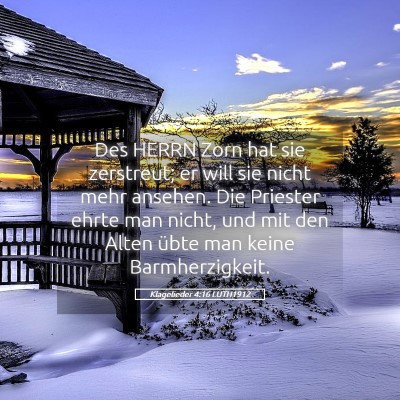 Picture 05 - Klagelieder 4:16 LUTH1912 - Des HERRN Zorn hat sie zerstreut; er will sie - Bible Verse Picture