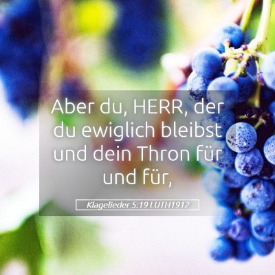 Picture 05 - Klagelieder 5:19 LUTH1912 - Aber du, HERR, der du ewiglich bleibst und dein - Bible Verse Picture