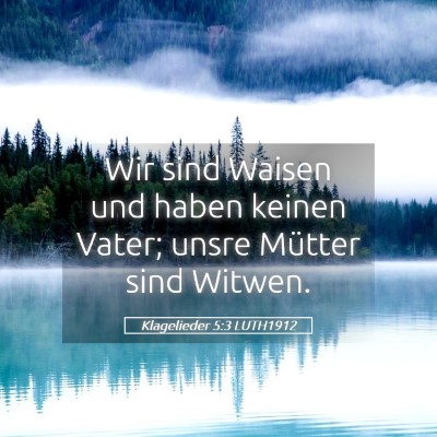 Picture 05 - Klagelieder 5:3 LUTH1912 - Wir sind Waisen und haben keinen Vater; unsre - Bible Verse Picture