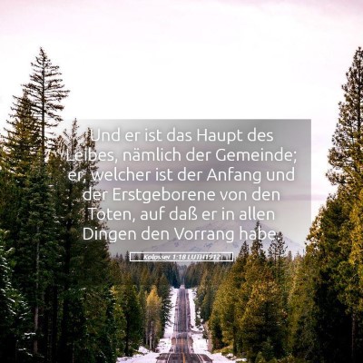 Picture 05 - Kolosser 1:18 LUTH1912 - Und er ist das Haupt des Leibes, nämlich der - Bible Verse Picture