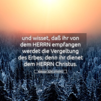 Picture 05 - Kolosser 3:24 LUTH1912 - und wisset, daß ihr von dem HERRN empfangen - Bible Verse Picture