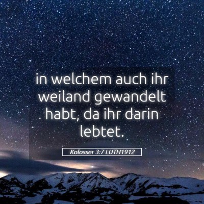 Picture 05 - Kolosser 3:7 LUTH1912 - in welchem auch ihr weiland gewandelt habt, da - Bible Verse Picture