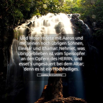 Picture 05 - Levitikus 10:12 LUTH1912 - Und Mose redete mit Aaron und mit seinen noch - Bible Verse Picture
