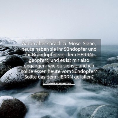 Picture 05 - Levitikus 10:19 LUTH1912 - Aaron aber sprach zu Mose: Siehe, heute haben sie - Bible Verse Picture