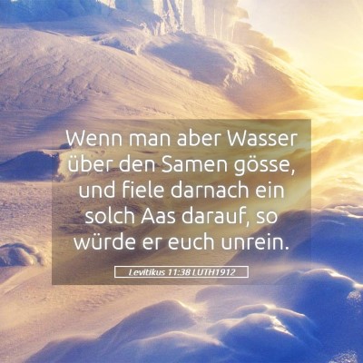 Picture 05 - Levitikus 11:38 LUTH1912 - Wenn man aber Wasser über den Samen gösse, und - Bible Verse Picture