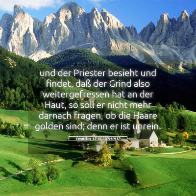 Picture 05 - Levitikus 13:36 LUTH1912 - und der Priester besieht und findet, daß der - Bible Verse Picture