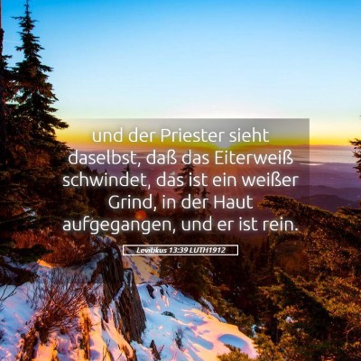Picture 05 - Levitikus 13:39 LUTH1912 - und der Priester sieht daselbst, daß das - Bible Verse Picture