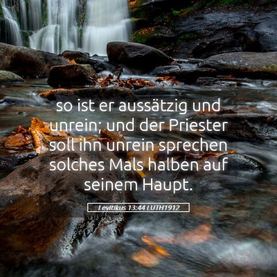 Picture 05 - Levitikus 13:44 LUTH1912 - so ist er aussätzig und unrein; und der Priester - Bible Verse Picture