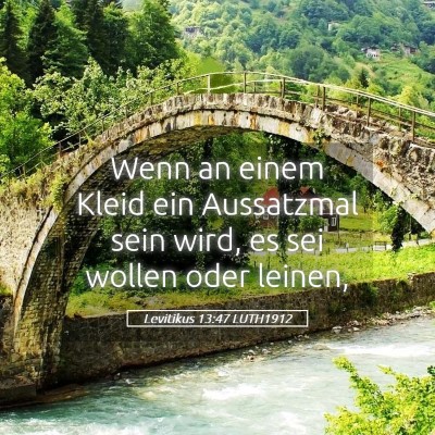 Picture 05 - Levitikus 13:47 LUTH1912 - Wenn an einem Kleid ein Aussatzmal sein wird, es - Bible Verse Picture