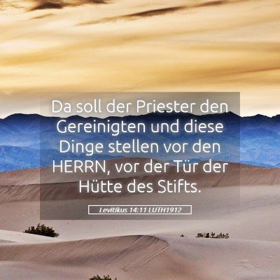 Picture 05 - Levitikus 14:11 LUTH1912 - Da soll der Priester den Gereinigten und diese - Bible Verse Picture