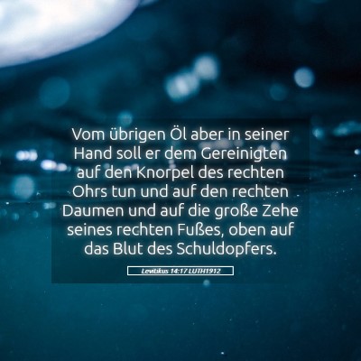 Picture 05 - Levitikus 14:17 LUTH1912 - Vom übrigen Öl aber in seiner Hand soll er dem - Bible Verse Picture