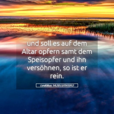 Picture 05 - Levitikus 14:20 LUTH1912 - und soll es auf dem Altar opfern samt dem - Bible Verse Picture