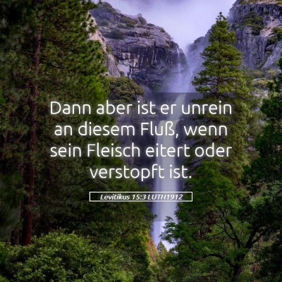 Picture 05 - Levitikus 15:3 LUTH1912 - Dann aber ist er unrein an diesem Fluß, wenn - Bible Verse Picture