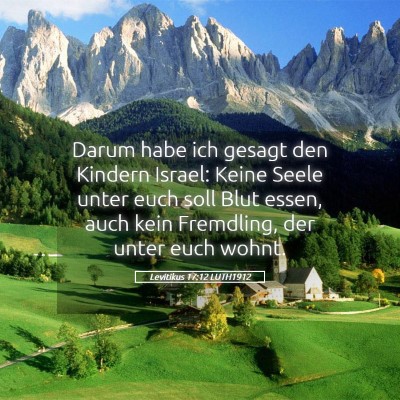 Picture 05 - Levitikus 17:12 LUTH1912 - Darum habe ich gesagt den Kindern Israel: Keine - Bible Verse Picture